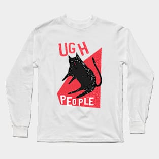 Black Cat Hates People Long Sleeve T-Shirt